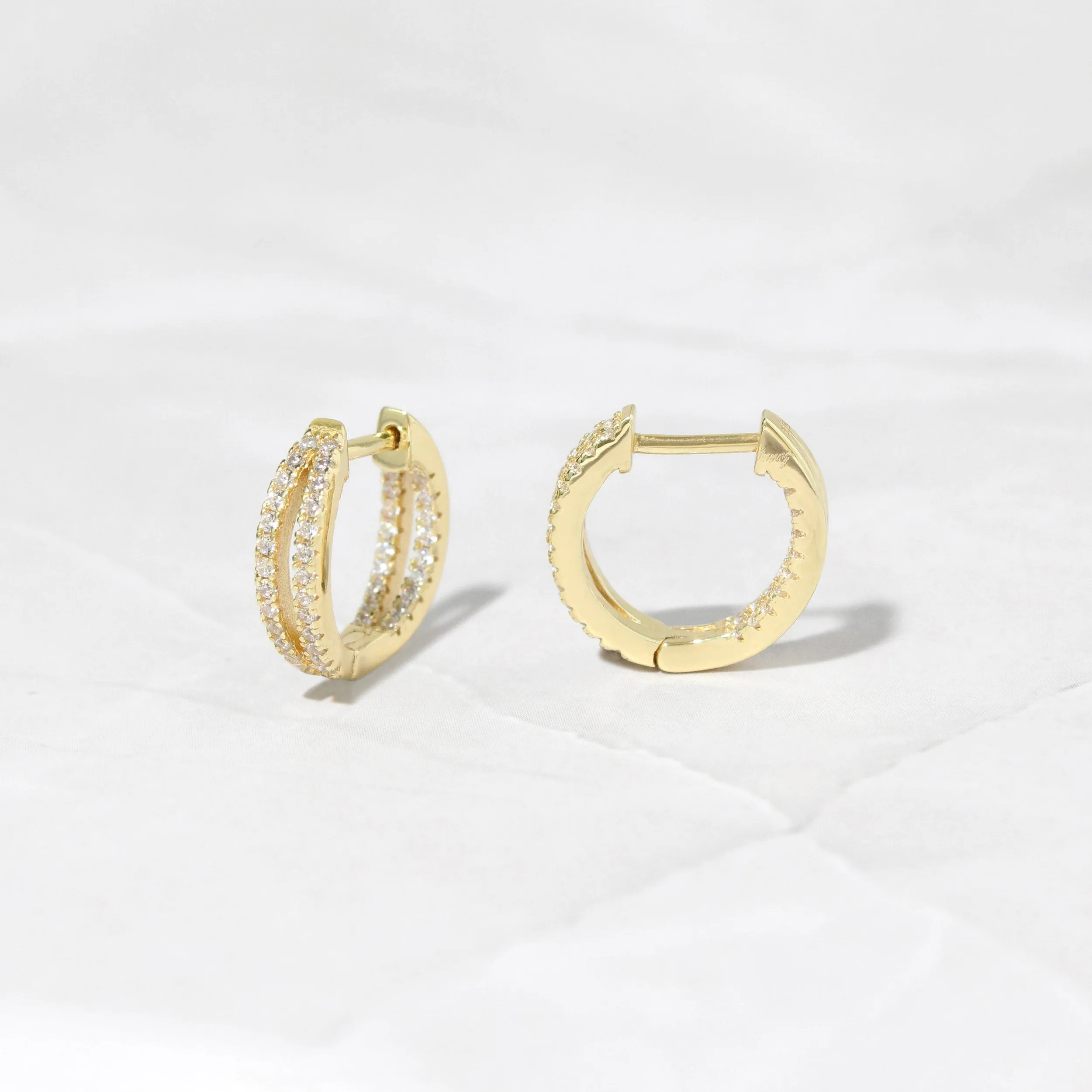 0.50 TCW Round Moissanite Hoop Earrings for Women