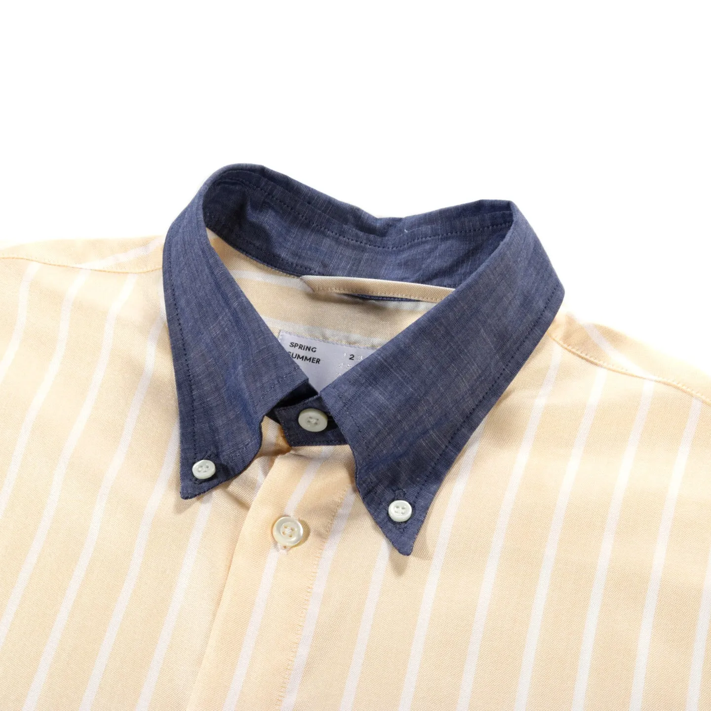 4SDESIGNS CLASSIC SP SHIRT 5OZ YELLOW STRIPE TENCEL OXFORD