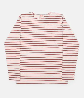 Armor Lux Breton Long Sleeve T-Shirt - Nature / Red Manganese