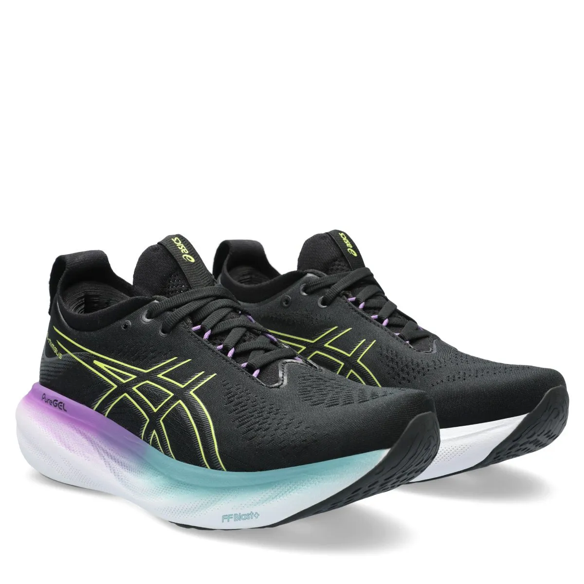 Asics Gel Nimbus 25 Women Black Glow Yellow    '  25