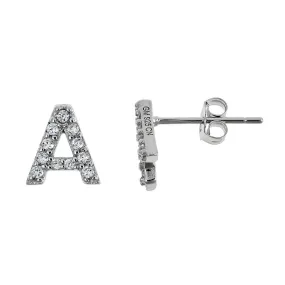 Better Jewelry 925 Sterling Silver Classic CZ Studded Initial Earrings