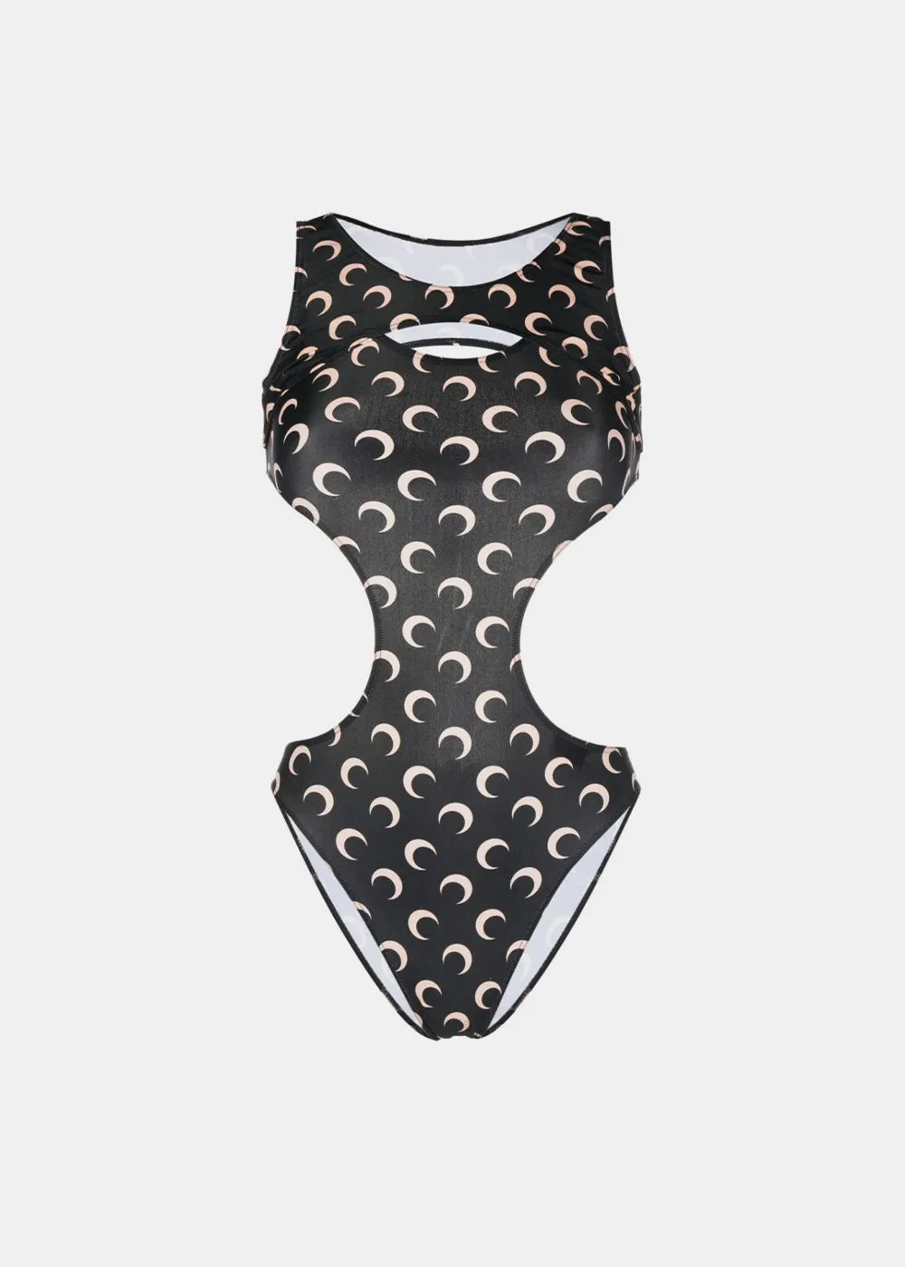 Black Crescent Moon Monogram Swimsuit