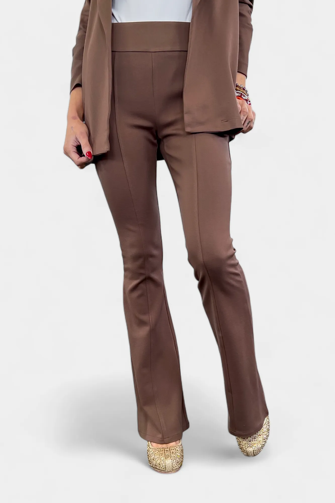 Brown High Waisted Flare Pants [NO RETURNS]