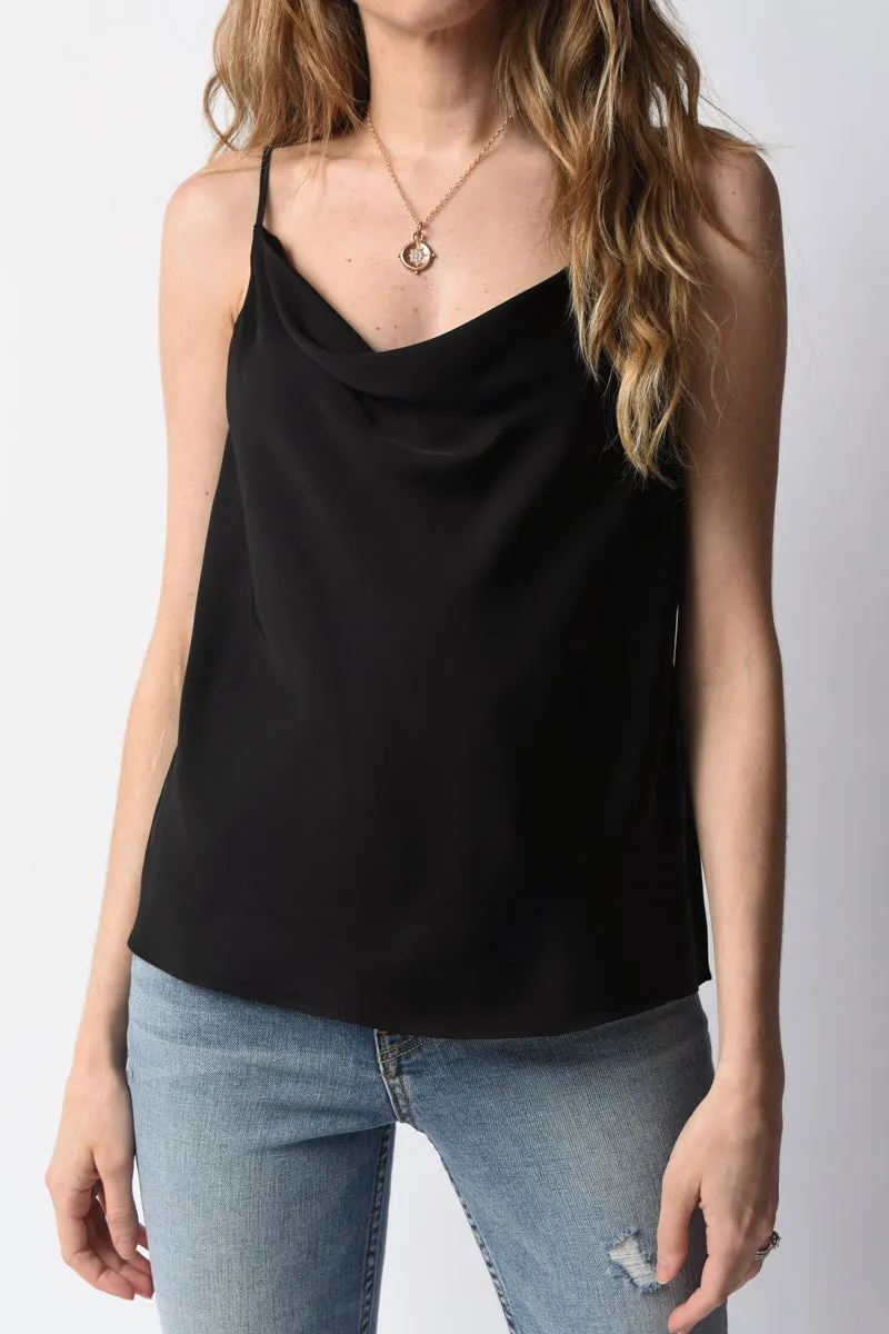 Cowl Neck Cami in Noir