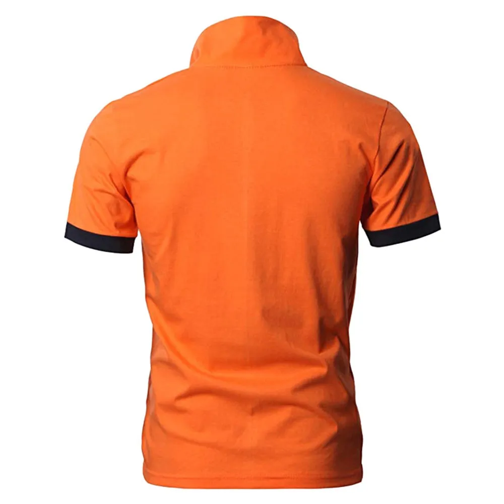 Essential Polos Navy & Orange Classic Polo Shirt Wholesale (   Fast Shipping)