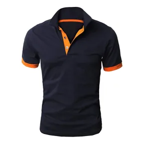 Essential Polos Navy & Orange Classic Polo Shirt Wholesale (   Fast Shipping)