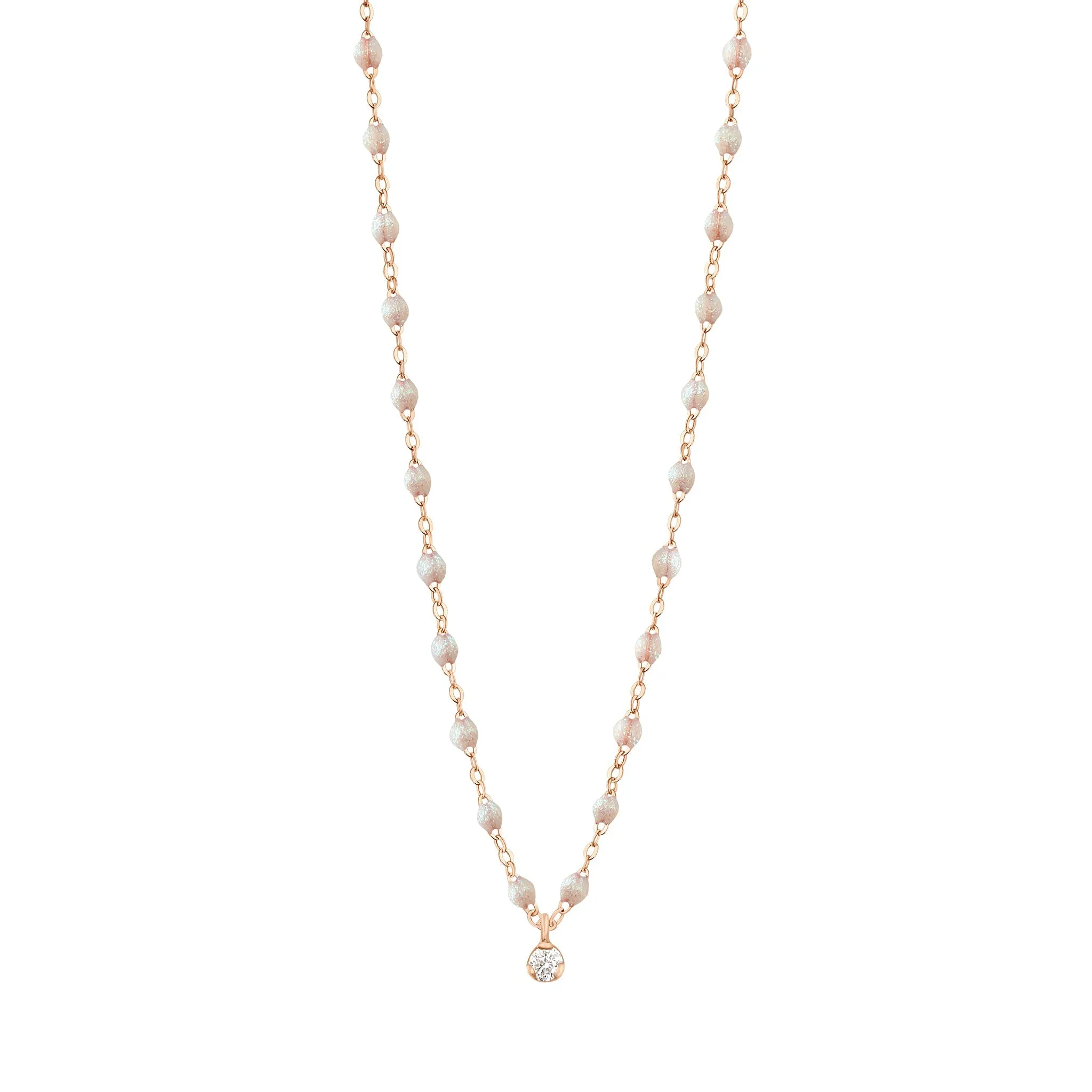 Gigi Supreme Classic 1 Diamond Necklace, Opal, Rose Gold, 16.5"