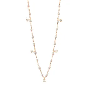 Gigi Supreme Classic 5 Diamond Necklace, Opal, Rose Gold, 17.7"