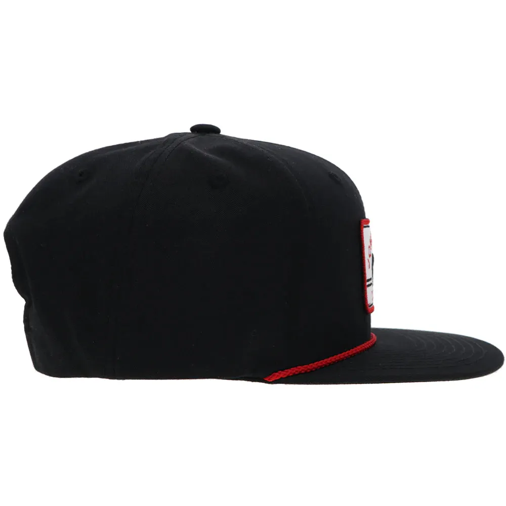 HOOEY JOHN WAYNE HAT BLACK W/RED & WHITE PATCH