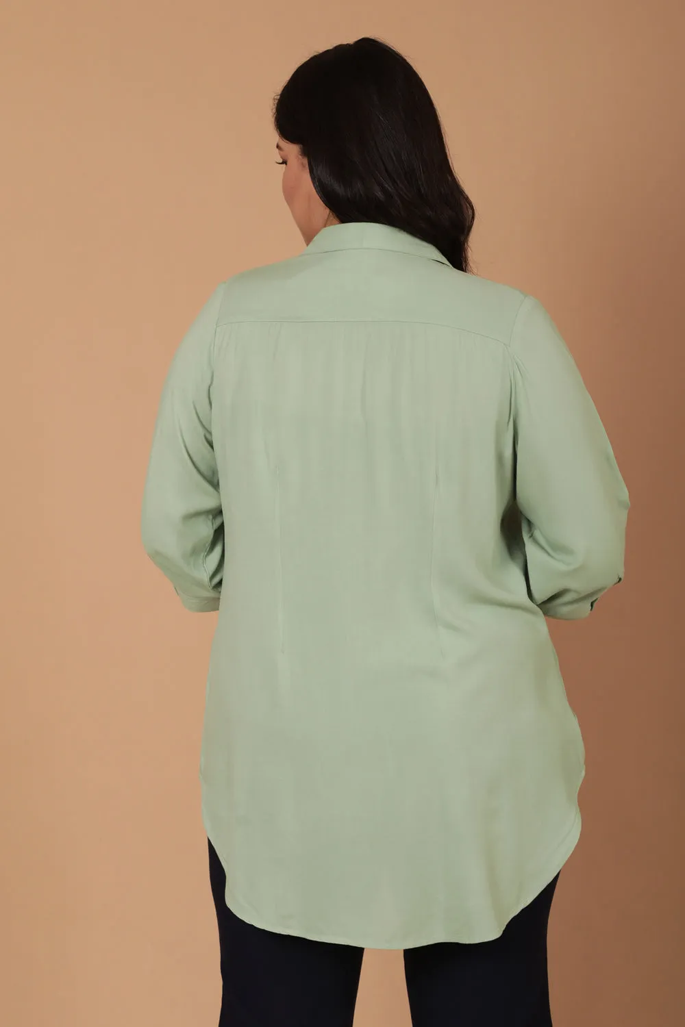 Light Green Centre Pleat Top