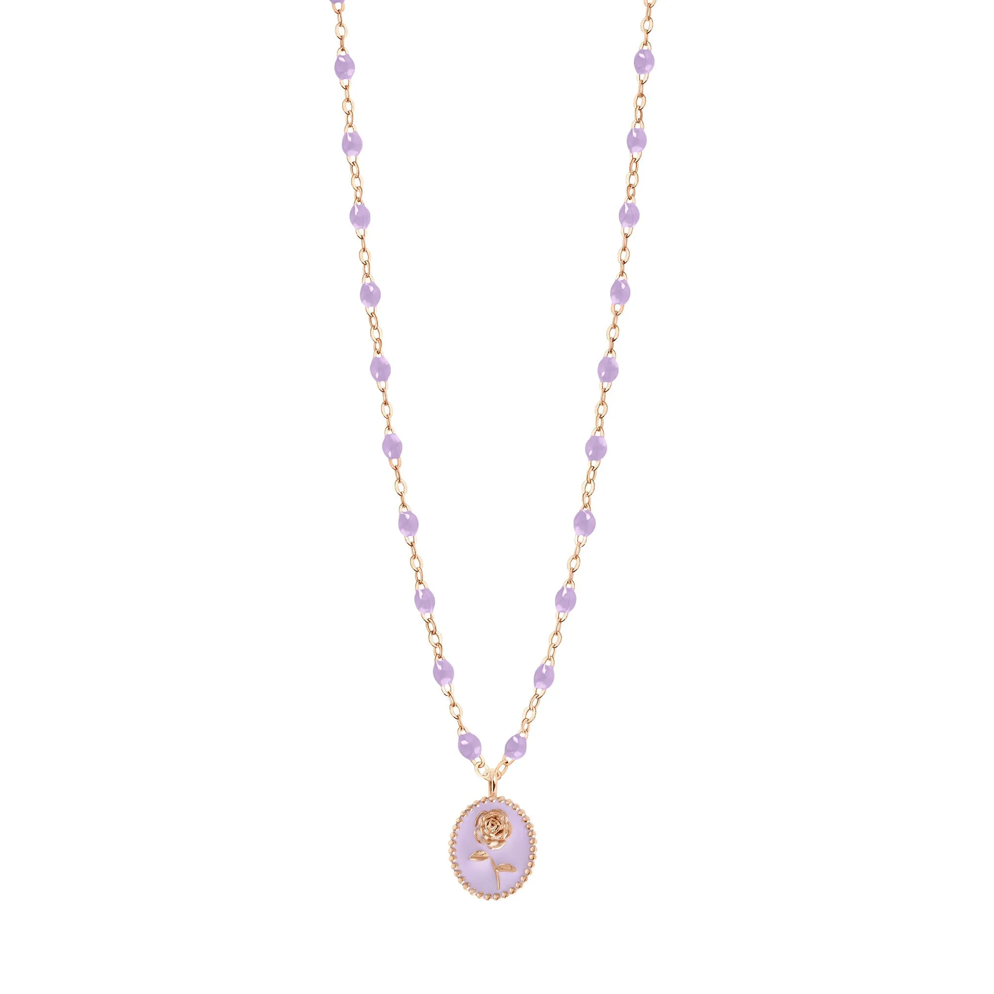 Lilac Rose Necklace, Rose Gold, 16.5"