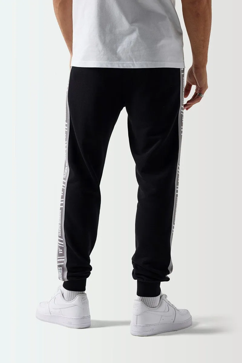 Retro Taped Slim Fit Joggers - Black