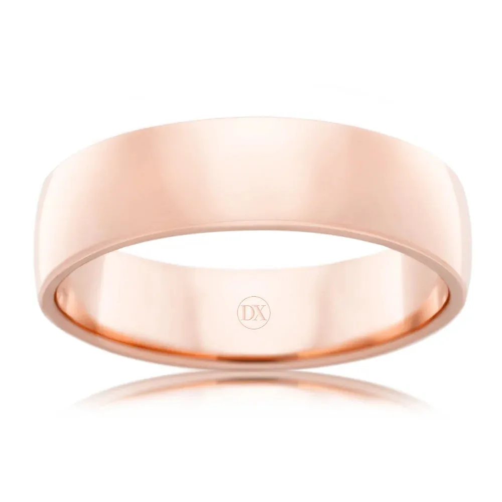 Soft Dome 6mm - 18ct Rose Gold