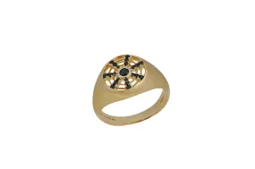 Twist Kaleidoscope Signet Black Diamond Ring