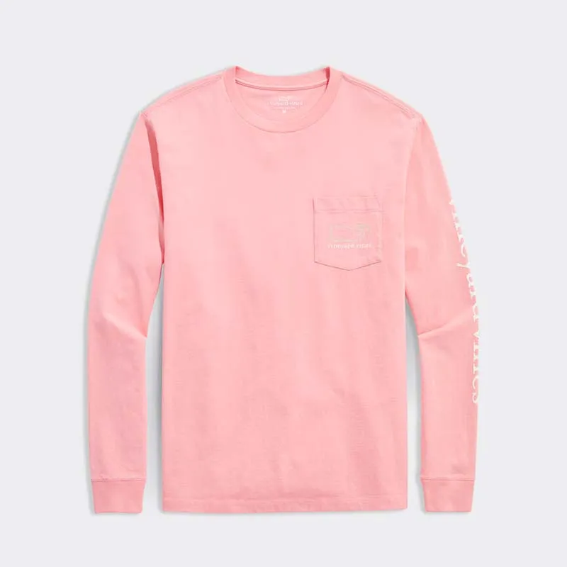 Two Tone Vintage Whale Pocket Long Sleeve T-Shirt