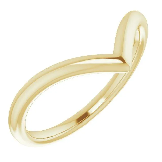 Victoria Ring V Shape Contoured Curved Skinny Thin Wedding Stacking Band