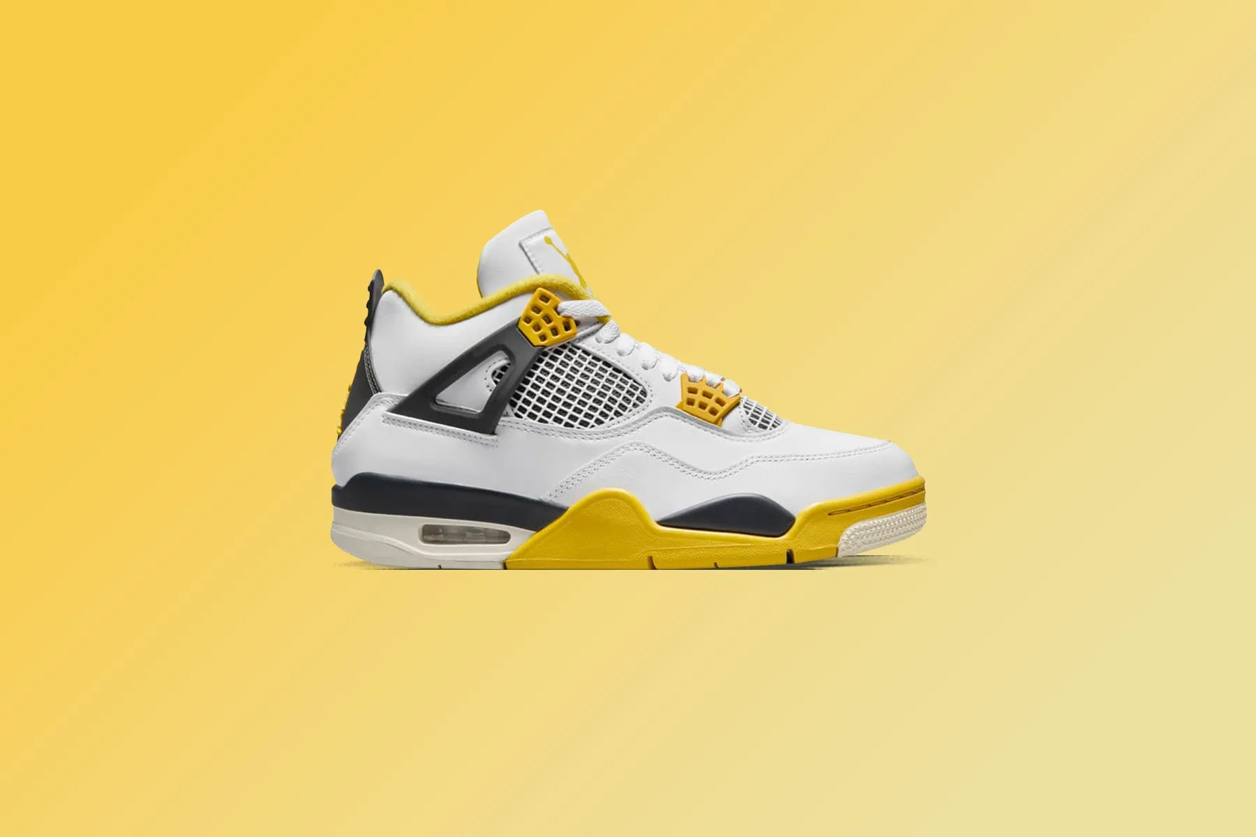 Women's Air Jordan 4 Retro - White/Coconut Milk/Vivid Sulfur