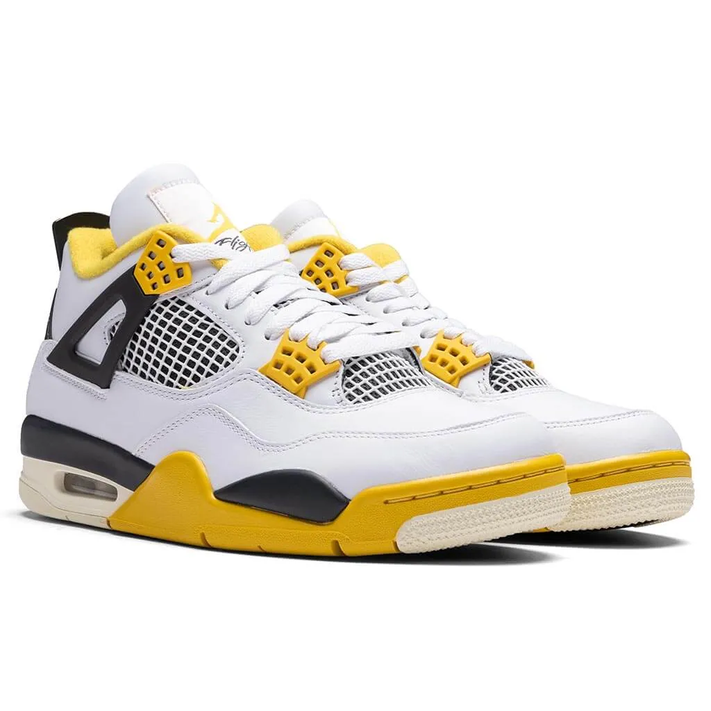 Women's Air Jordan 4 Retro - White/Coconut Milk/Vivid Sulfur